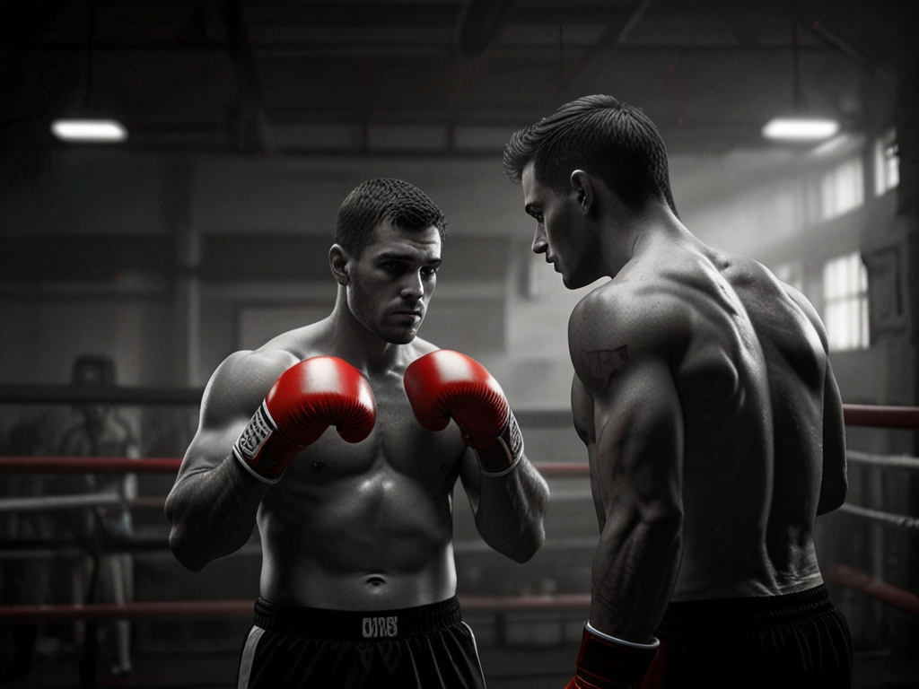 Intense boxing training